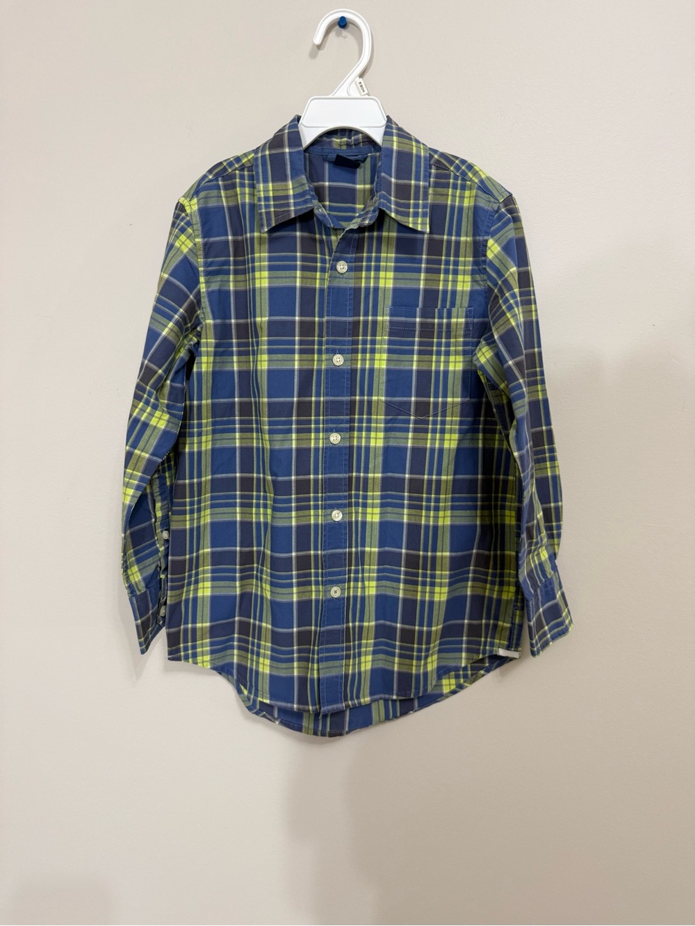 Gap Kids Boys Size S (6- 7) Cotton Plaid Button Down Long Sleeve Collared Shirt